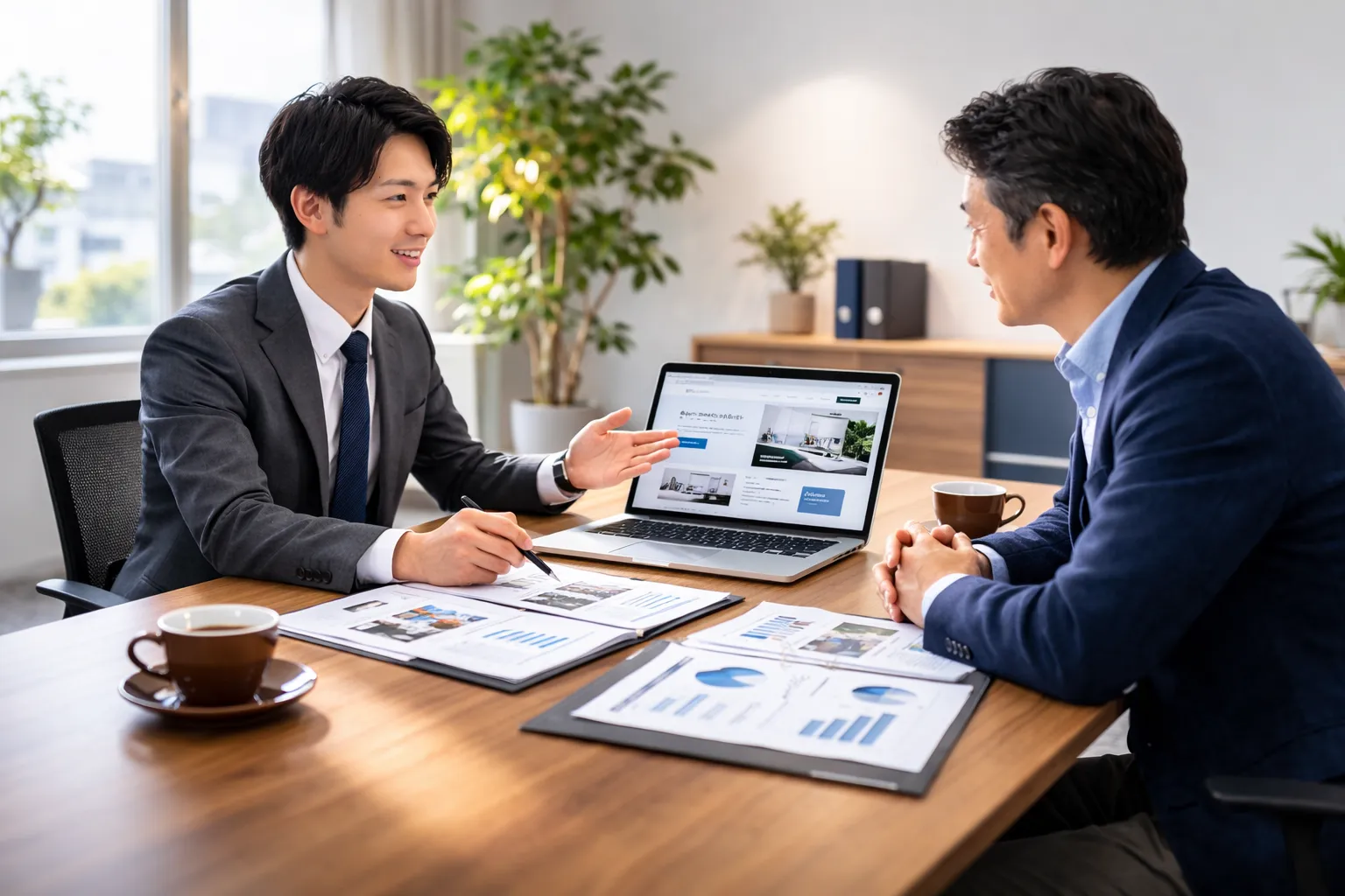 打ち合わせをするビジネスパーソン